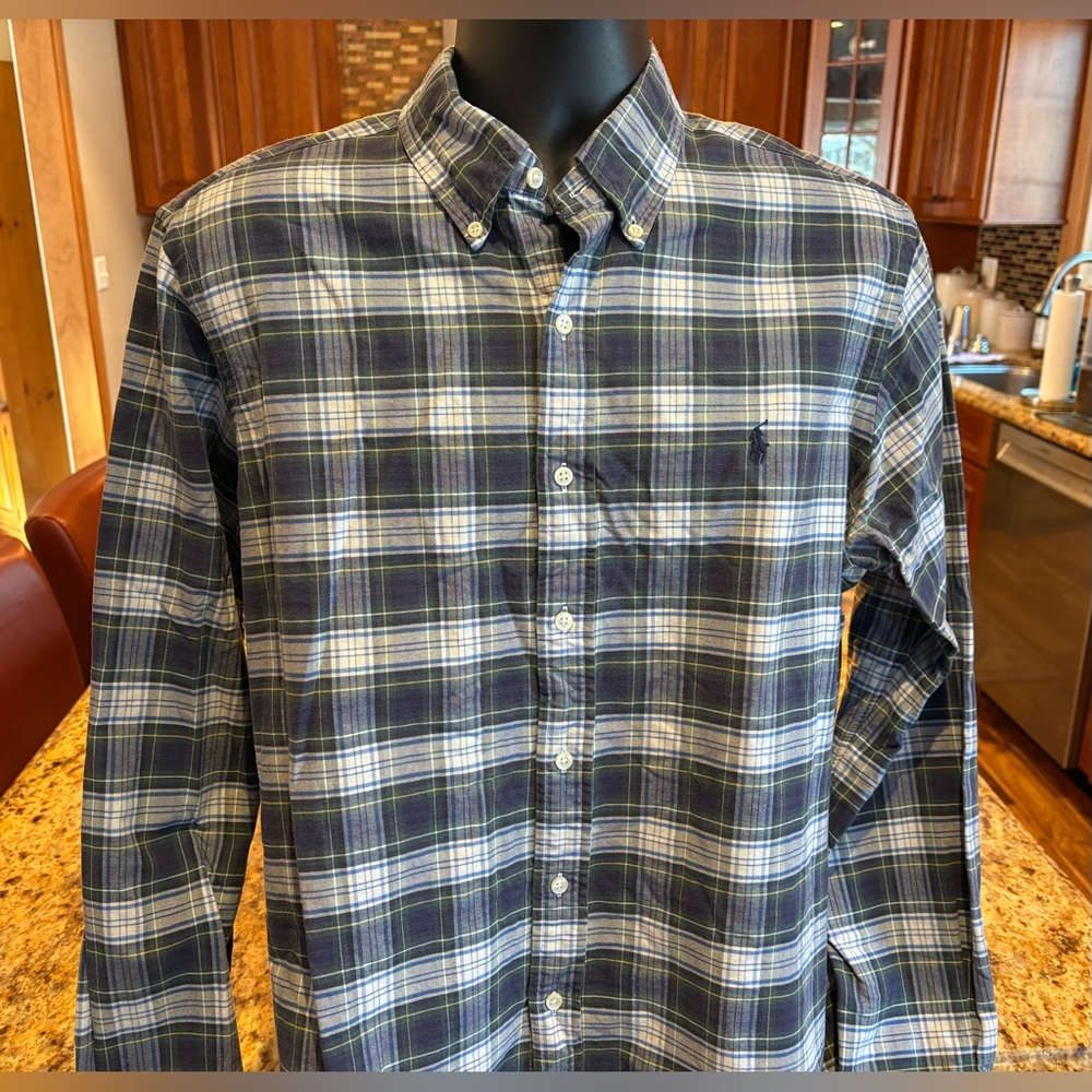 Ralph Lauren Blue and Green Plaid‎ Casual button down Shirt - Picture 2 of 6